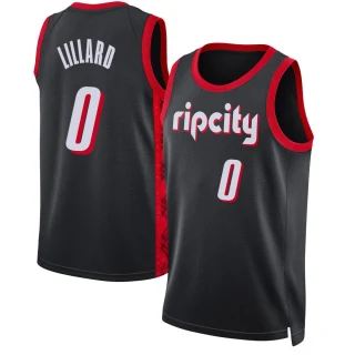 Men's Damian Lillard Portland Trail Blazers Black Swingman 2021/22 Jersey - City Edition