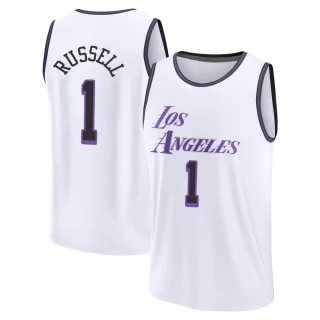 Men's D'Angelo Russell Los Angeles Lakers White Fast Break 2022/23 City Edition Jersey