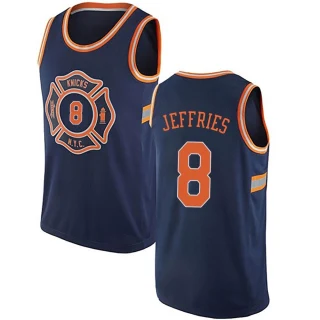 Men's DaQuan Jeffries New York Knicks Navy Blue Authentic Jersey - City Edition
