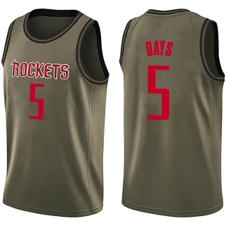 Men's Darius Days Houston Rockets Green Swingman Salute to Service Jersey