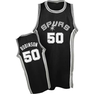 Men's David Robinson San Antonio Spurs Black Authentic Throwback Jersey