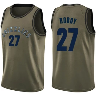 Men's David Roddy Memphis Grizzlies Green Swingman Salute to Service Jersey