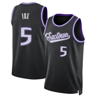 Men's De'Aaron Fox Sacramento Kings Black Swingman 2021/22 Icon Edition Jersey