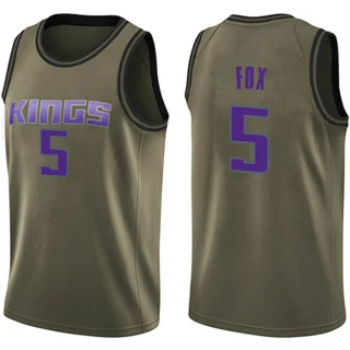 Men's De'Aaron Fox Sacramento Kings Green Swingman Salute to Service Jersey