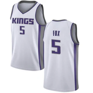 Men's De'Aaron Fox Sacramento Kings White Swingman Jersey - Association Edition