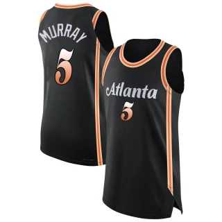 Men's Dejounte Murray Atlanta Hawks Black Authentic 2022/23 City Edition Jersey