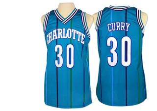 Men's Dell Curry Charlotte Hornets Light Blue Authentic Throwback Jersey