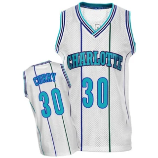 Men's Dell Curry Charlotte Hornets White Swingman Throwback Jersey