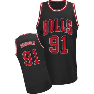 Men's Dennis Rodman Chicago Bulls Black Authentic Throwback Jersey