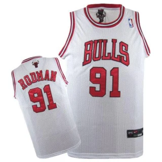 Men's Dennis Rodman Chicago Bulls White Authentic Jersey