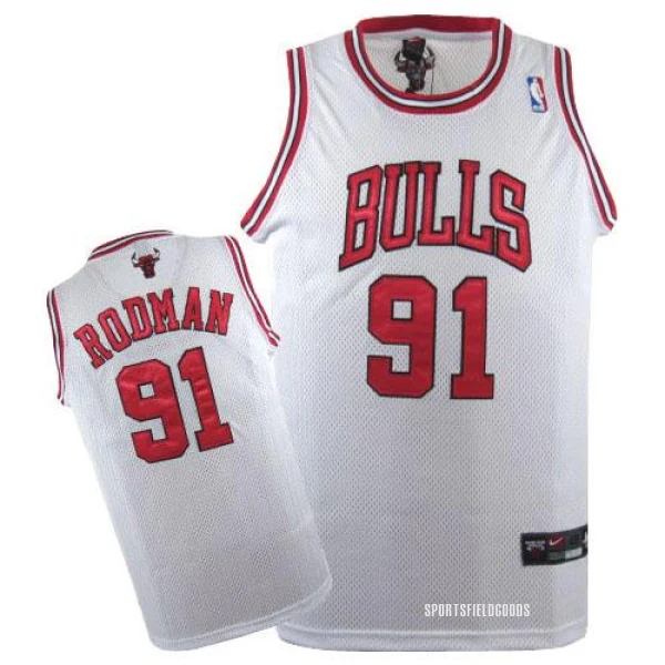 Men's Dennis Rodman Chicago Bulls White Swingman Jersey