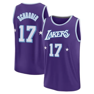 Men's Dennis Schroder Los Angeles Lakers Purple Fast Break 2021/22 Replica City Edition Jersey