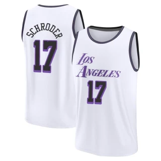 Men's Dennis Schroder Los Angeles Lakers White Fast Break 2022/23 City Edition Jersey