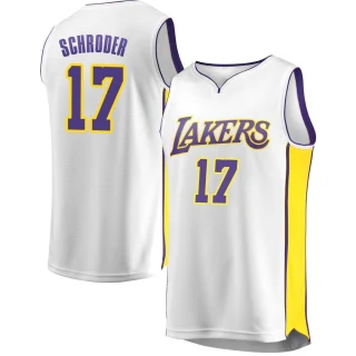 Men's Dennis Schroder Los Angeles Lakers White Fast Break Jersey - Association Edition