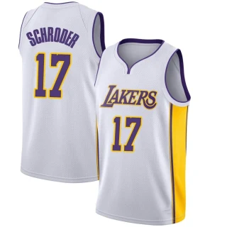 Men's Dennis Schroder Los Angeles Lakers White Swingman Jersey - Association Edition