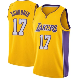 Men's Dennis Schroder Los Angeles Lakers Yellow Swingman Jersey - Icon Edition