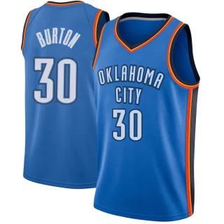Men's Deonte Burton Oklahoma City Thunder Blue Swingman Jersey - Icon Edition