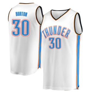Men's Deonte Burton Oklahoma City Thunder White Fast Break Replica Jersey - Association Edition