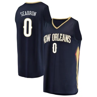 Men's Dereon Seabron New Orleans Pelicans Navy Fast Break Jersey - Icon Edition