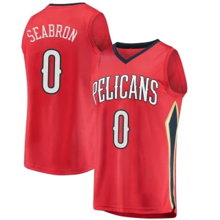 Men's Dereon Seabron New Orleans Pelicans Red Fast Break Jersey - Statement Edition