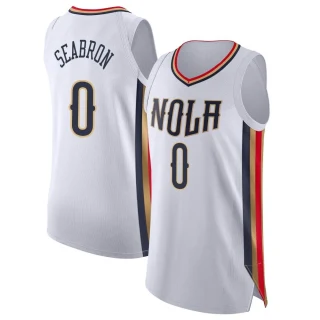 Men's Dereon Seabron New Orleans Pelicans White Authentic 2021/22 City Edition Jersey