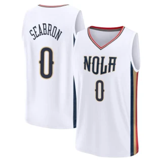 Men's Dereon Seabron New Orleans Pelicans White Fast Break 2021/22 Replica City Edition Jersey