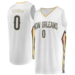 Men's Dereon Seabron New Orleans Pelicans White Fast Break Jersey - Association Edition