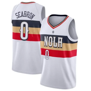 Men's Dereon Seabron New Orleans Pelicans White Swingman 2018/19 Jersey - Earned Edition