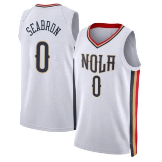 Men's Dereon Seabron New Orleans Pelicans White Swingman 2021/22 City Edition Jersey