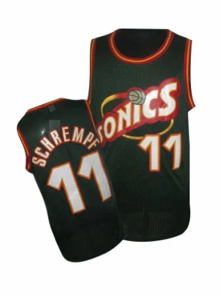 Men's Detlef Schrempf Oklahoma City Thunder Green Authentic SuperSonics Throwback Jersey