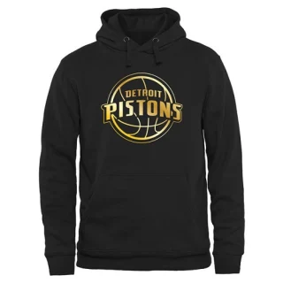 Men's Detroit Pistons Gold Collection Pullover Hoodie - Black