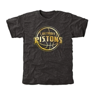Men's Detroit Pistons Gold Collection Tri-Blend T-Shirt - Black