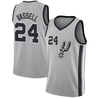 Men's Devin Vassell San Antonio Spurs Swingman Silver Jersey - Statement Edition