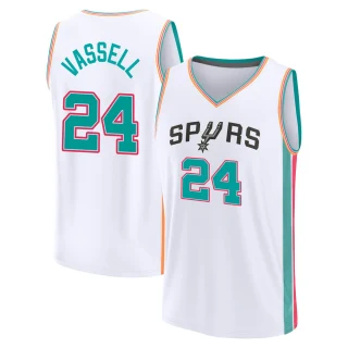 Men's Devin Vassell San Antonio Spurs White Fast Break 2021/22 Replica City Edition Jersey