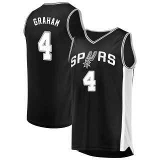 Men's Devonte' Graham San Antonio Spurs Black Fast Break Jersey - Icon Edition