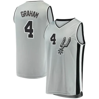 Men's Devonte' Graham San Antonio Spurs Fast Break Silver Jersey - Statement Edition