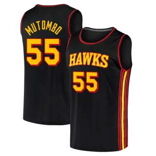 Men's Dikembe Mutombo Atlanta Hawks Black Fast Break 2020/21 Jersey - Statement Edition