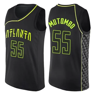 Men's Dikembe Mutombo Atlanta Hawks Black Swingman City Edition Jersey
