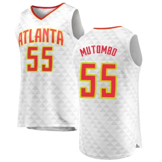 Men's Dikembe Mutombo Atlanta Hawks White Fast Break Jersey - Association Edition