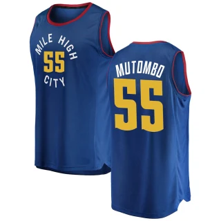 Men's Dikembe Mutombo Denver Nuggets Blue Fast Break 2018/19 Jersey - Statement Edition