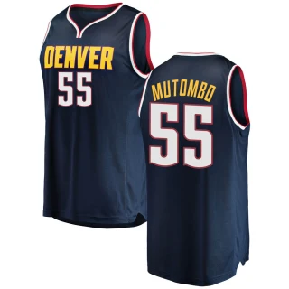 Men's Dikembe Mutombo Denver Nuggets Navy Fast Break 2018/19 Jersey - Icon Edition