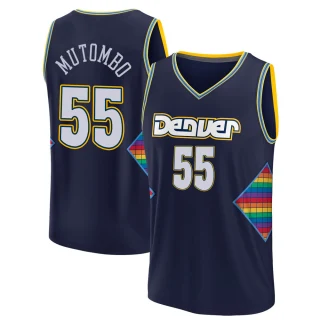 Men's Dikembe Mutombo Denver Nuggets Navy Fast Break 2021/22 Replica City Edition Jersey