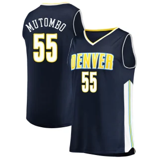 Men's Dikembe Mutombo Denver Nuggets Navy Fast Break Jersey - Icon Edition
