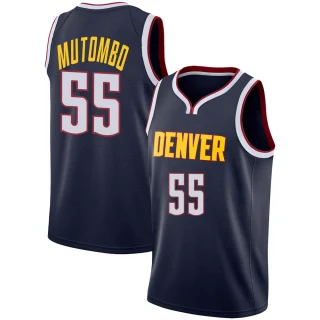 Men's Dikembe Mutombo Denver Nuggets Navy Swingman Jersey - Icon Edition