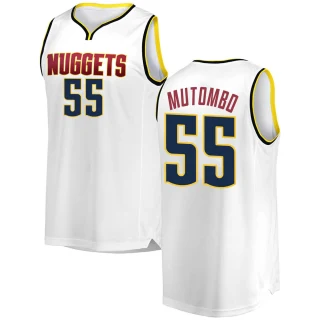 Men's Dikembe Mutombo Denver Nuggets White Fast Break 2018/19 Jersey - Association Edition