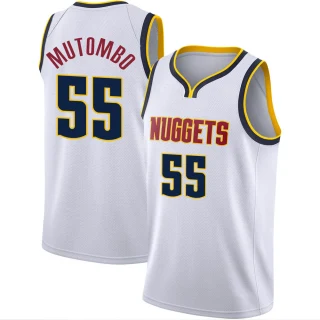 Men's Dikembe Mutombo Denver Nuggets White Swingman 2020/21 Jersey - Association Edition