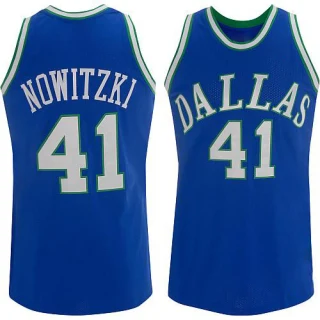 Men's Dirk Nowitzki Dallas Mavericks Blue Swingman Throwback Jersey