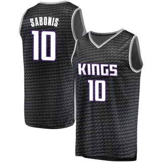 Men's Domantas Sabonis Sacramento Kings Black Fast Break Jersey - Statement Edition
