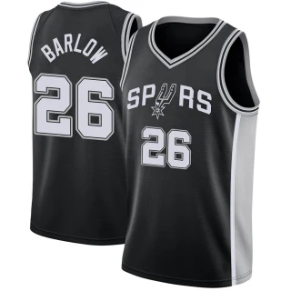 Men's Dominick Barlow San Antonio Spurs Black Swingman Jersey - Icon Edition