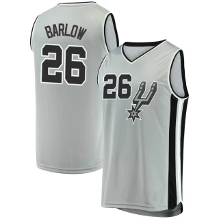 Men's Dominick Barlow San Antonio Spurs Fast Break Silver Jersey - Statement Edition